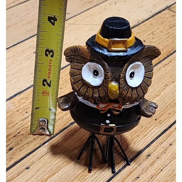 Thanksgiving Owls Dressed As Mr Pilgrim Aborable Fall Autumn - Picture 4 of 7
